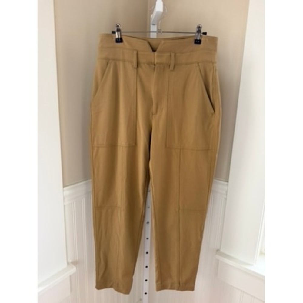 Banana Republic Notched Waist Utility Tapered Pants Camel Tan Size 8